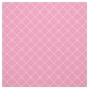 Tecido Padrão de pontos de latência cor-de-rosa e branca 