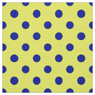 Tecido Padrão de Pontos Polka Amarelo Azul Design 