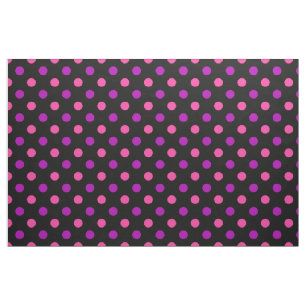Tecido Padrão de Pontos Polka Rosa Roxo Preto 