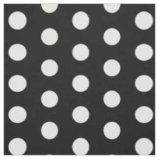 Tecido Padrão de pontos preto e branco