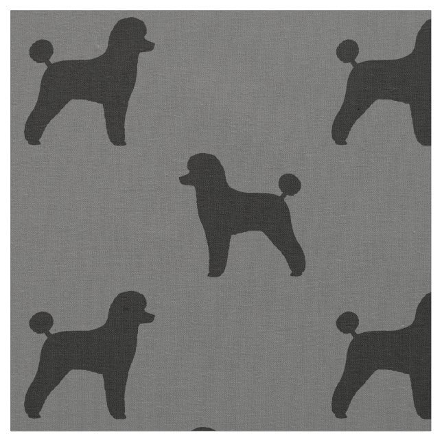 Tecido Padrão de poodle de brinquedos pretos| Cães Lover (Detalhe)