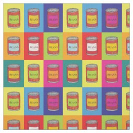 Tecido Padrão de Popart do Retro de Feijões Enlatados