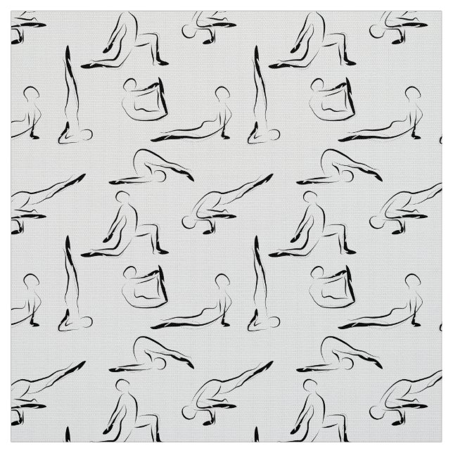 Tecido Padrão de poses de ioga (Modelo)