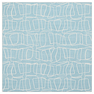Tecido Padrão de Quadrados Redondos Modernos Azul-Pastel