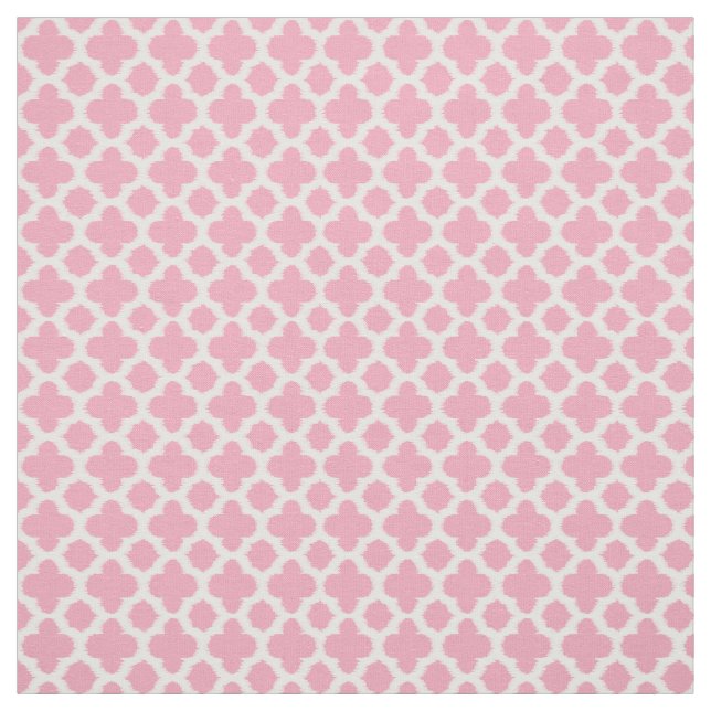 Tecido Padrão De Quatrefoil Branco, Cor-De-Rosa, Rosa Bri (Modelo)