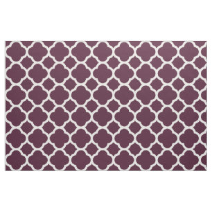 Tecido Padrão de Quatrefoil de Latice Roxo Profundo de Ma