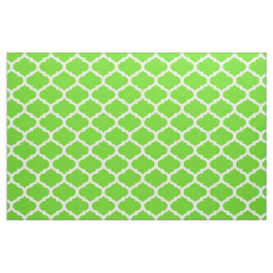 Tecido Padrão de Quatrefoil de Marrocos com Verde limão l
