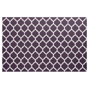 Tecido Padrão de Quatrefoil em Marrocos, roxo e profundo