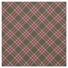 Tecido Padrão de queda de Xadrez verde castanho natural i