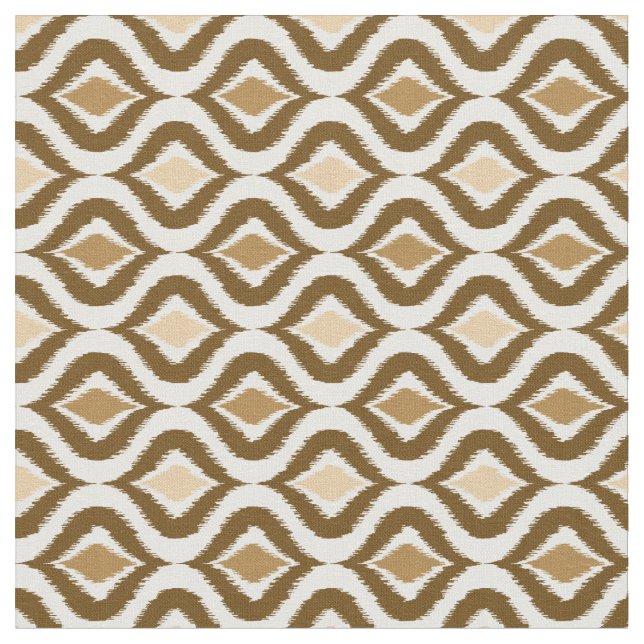 Tecido Padrão De Quedas De Ikat De Café Marrom Retro Chic (Detalhe)
