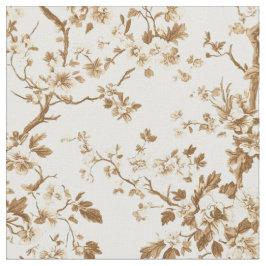 Tecido Padrão de ramal floral sépia Toile