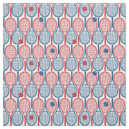 Tecido Padrão de raquetes tênis azuis e vermelhas