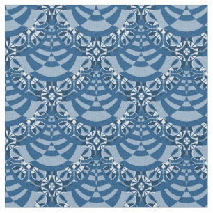 Tecido Padrão de repetição de deco moderno azul