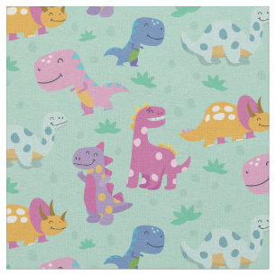 Tecido Padrão de repetição de dinossauro bonito