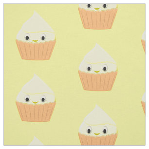 Tecido Padrão de repetição do Cupcake de limão de cartoon
