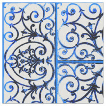 Padrão de rolagem azul e branco