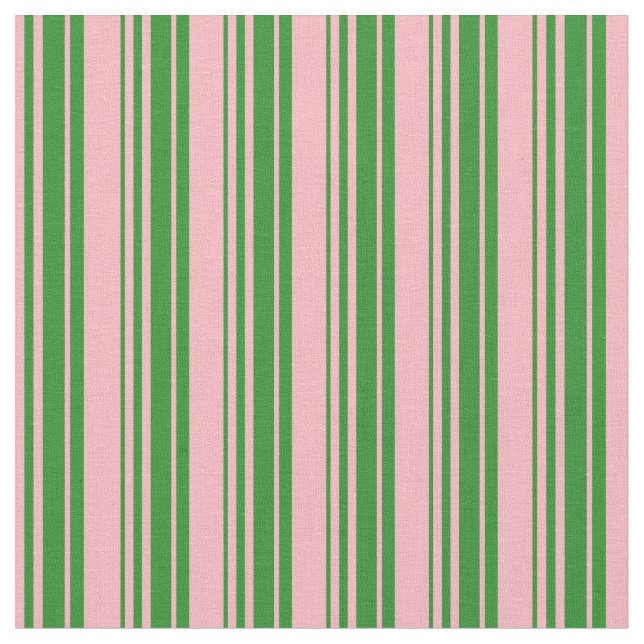 Tecido Padrão de Rosas claro e faixas verdes florestais (Detalhe)