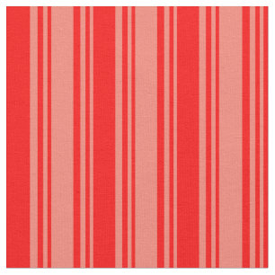 Tecido Padrão de Salmão e Stripes Vermelhas