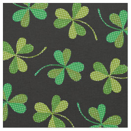 Tecido Padrão de Shamrock de cor branca e Dia de São Patr