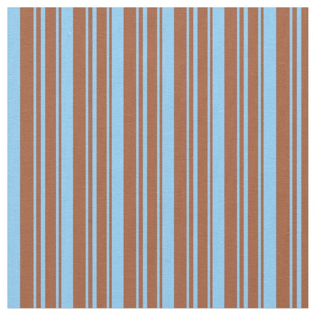 Tecido Padrão de Siena e Céu Azul Claro Striped/Links (Detalhe)