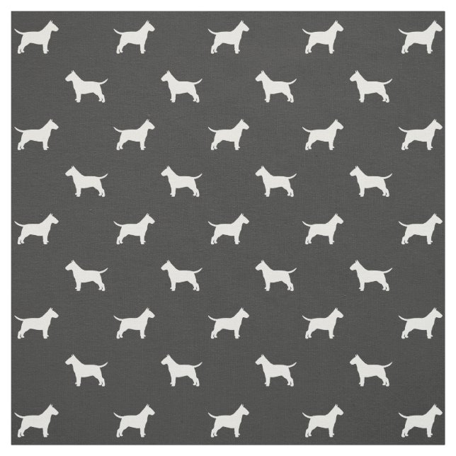 Tecido Padrão de Silhouettes de Cachorro Bull Terrier Raç (Modelo)