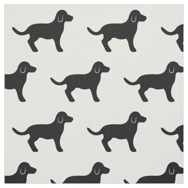 Tecido Padrão de Silhueta de Cachorro Preto (Modelo)