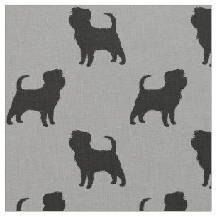 Tecido Padrão de Silhuetas da Raça de Cachorro Affenpinsc