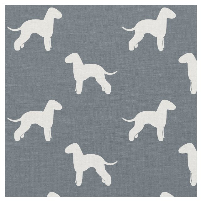 Tecido Padrão de Silhuetas de Cachorro de Bedlington Terr (Detalhe)