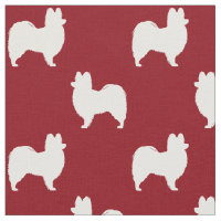 Padrão de Silhuetas de Cachorro Papillon Vermelho