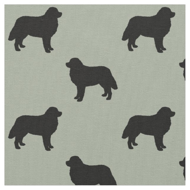 Tecido Padrão de Silhuetas de Cão de Montanha Bernês (Detalhe)