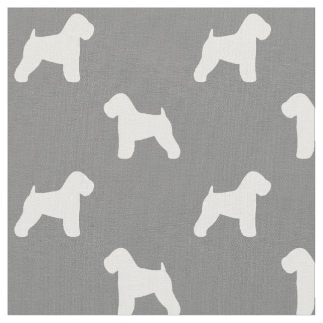 Tecido Padrão de Silhuetas de Soft Coated Wheaten Terrier (Detalhe)
