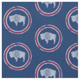 Tecido Padrão de Sinalizador do Vintage Wyoming