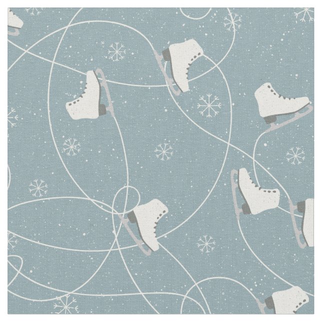 Tecido Padrão de skates de gelo de Natal - presentes de N (Detalhe)