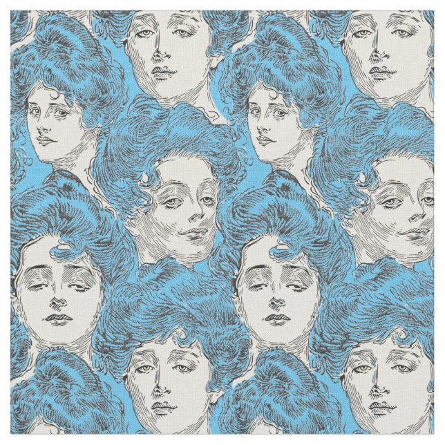 Tecido Padrão de Solteiro "Gibson Girls" de 1920 (Detalhe)