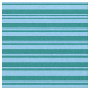 Tecido Padrão de Stripes Azul e Teal do Céu Claro