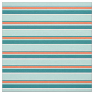 Tecido Padrão de Stripes Brancas Verde de Seafoam Verde