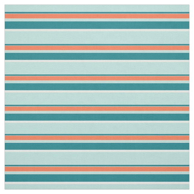 Tecido Padrão de Stripes Brancas Verde de Seafoam Verde (Modelo)