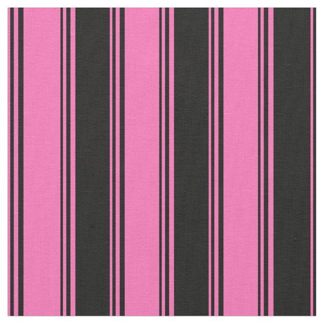 Tecido Padrão de Stripes Pretas e Rosa Quente (Detalhe)