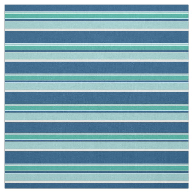 Tecido Padrão de Stripes Verdes do Seafoam Azul Teal (Modelo)