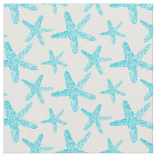 Tecido Padrão de Teal de Starfish, da Aquarela