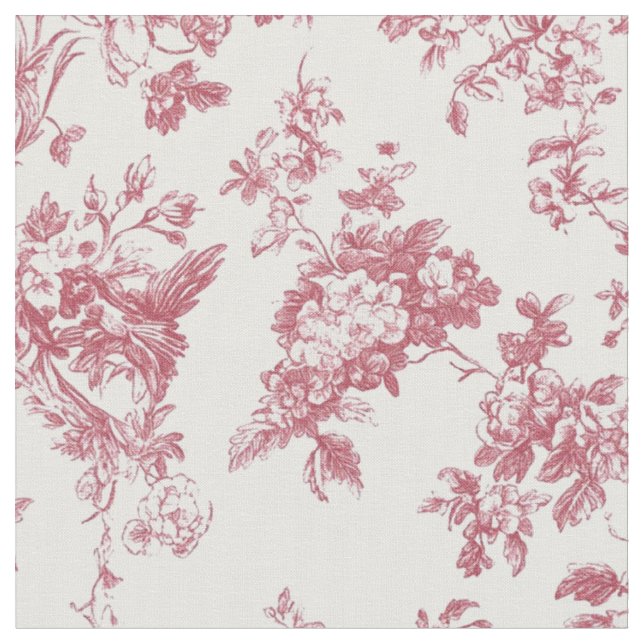 Tecido Padrão de Toile de Galho Floral Rosa (Detalhe)