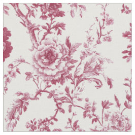 Tecido Padrão de Toile Floral Peônia Rosa