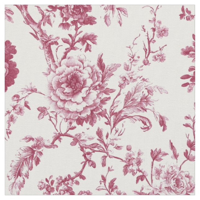 Tecido Padrão de Toile Floral Peônia Rosa (Detalhe)