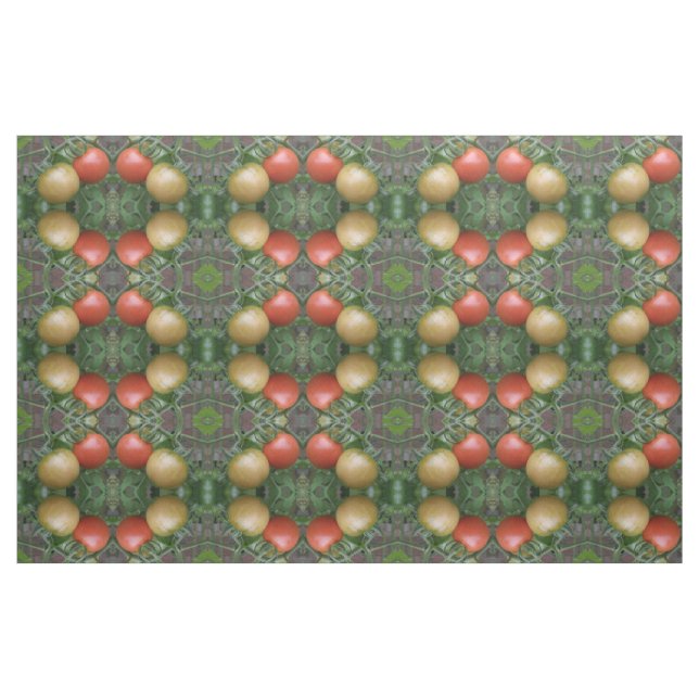 Tecido Padrão de Tomates Laranja e Vermelhos (Fat Quarter)