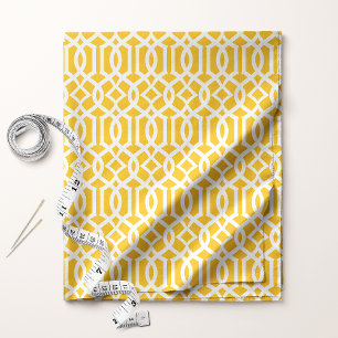Tecido Padrão de Treliça de Lattice Amarelo Chic
