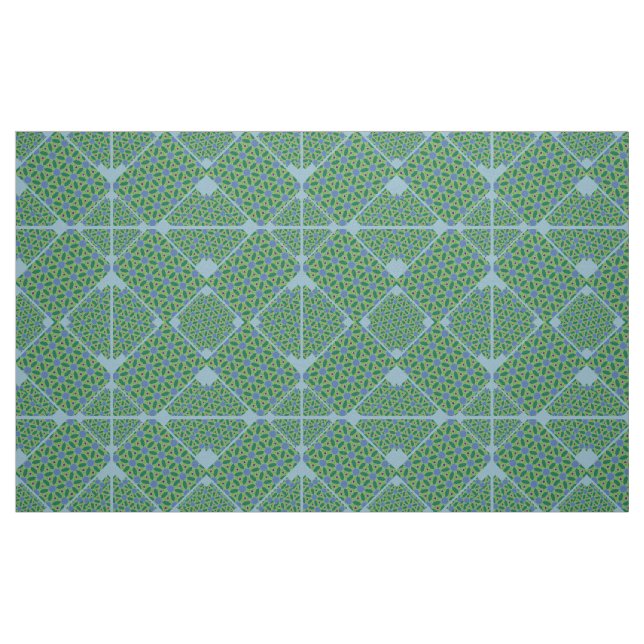 Tecido Padrão de triângulo azul e verde (Fat Quarter)