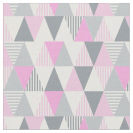 Tecido Padrão de triângulo geométrico da Cinza rosa