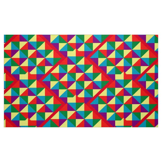 Tecido Padrão de triângulos de cor (Fat Quarter)