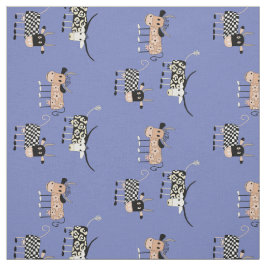 Tecido Padrão de Vaca Whimsical em Azul
