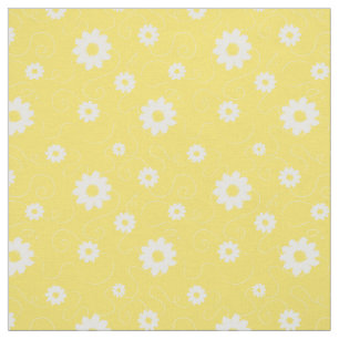 Tecido Padrão de Verão Amarelo Amarelo Daisy Flower